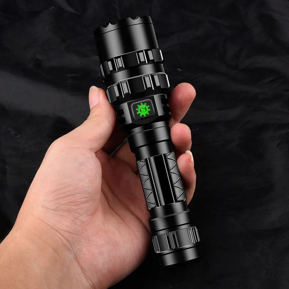 LED Tactical Hunting Flashlight USB Rechargeable Waterproof Torch Lamp Professional Shooting Night Scout Lights Set