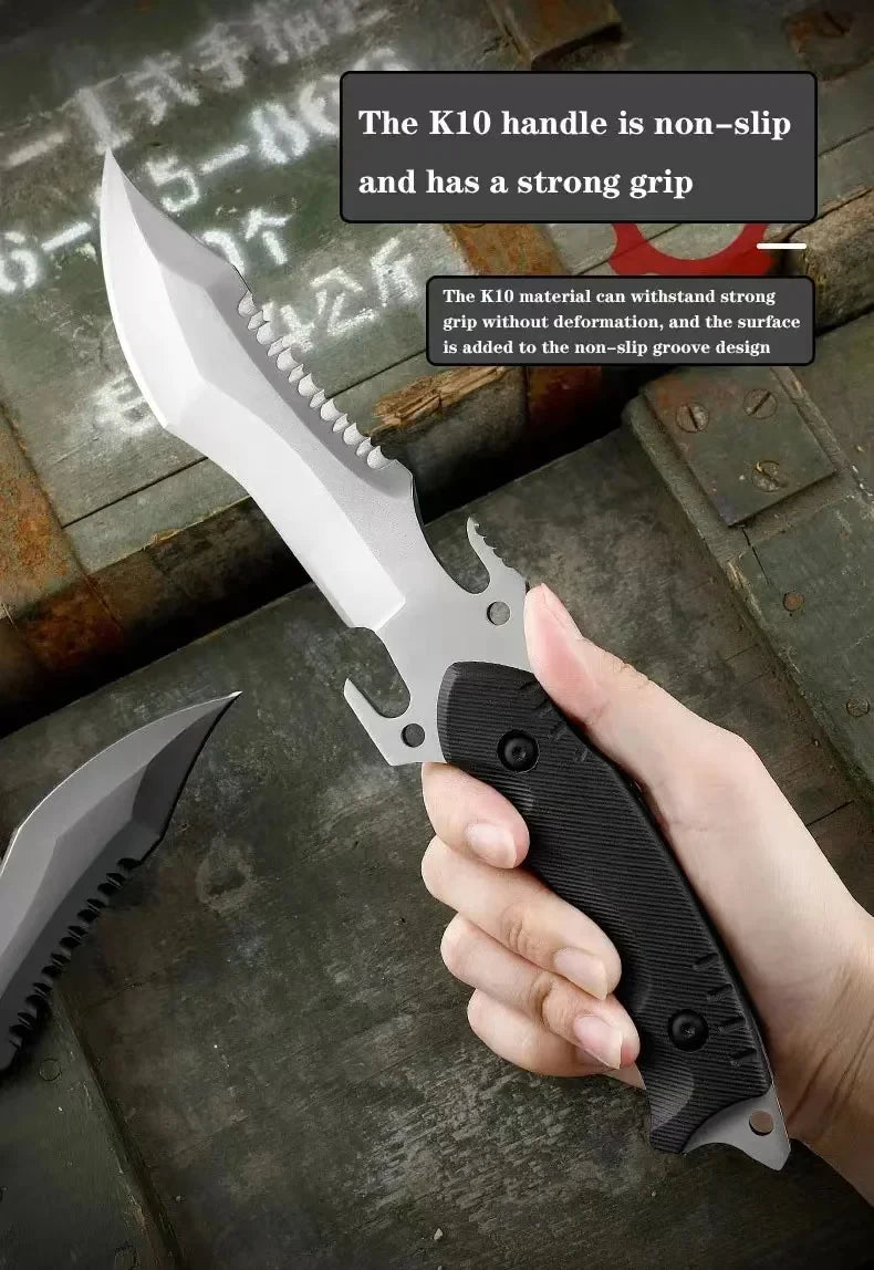 Straight knife outdoor tool portable pocket knife survival knife military knife outdoor hunting tactics high hardness survival