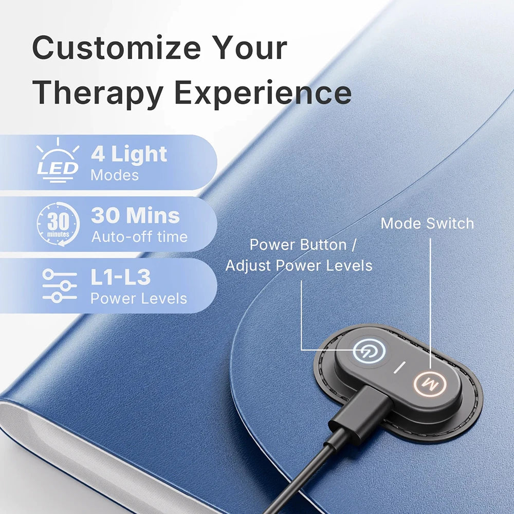 Red Light Therapy Pad 660nm 850nm for Whole Body Relief, Large 30x12inch Mat with Timer - L7 Tri-Chip Near Infrared Light