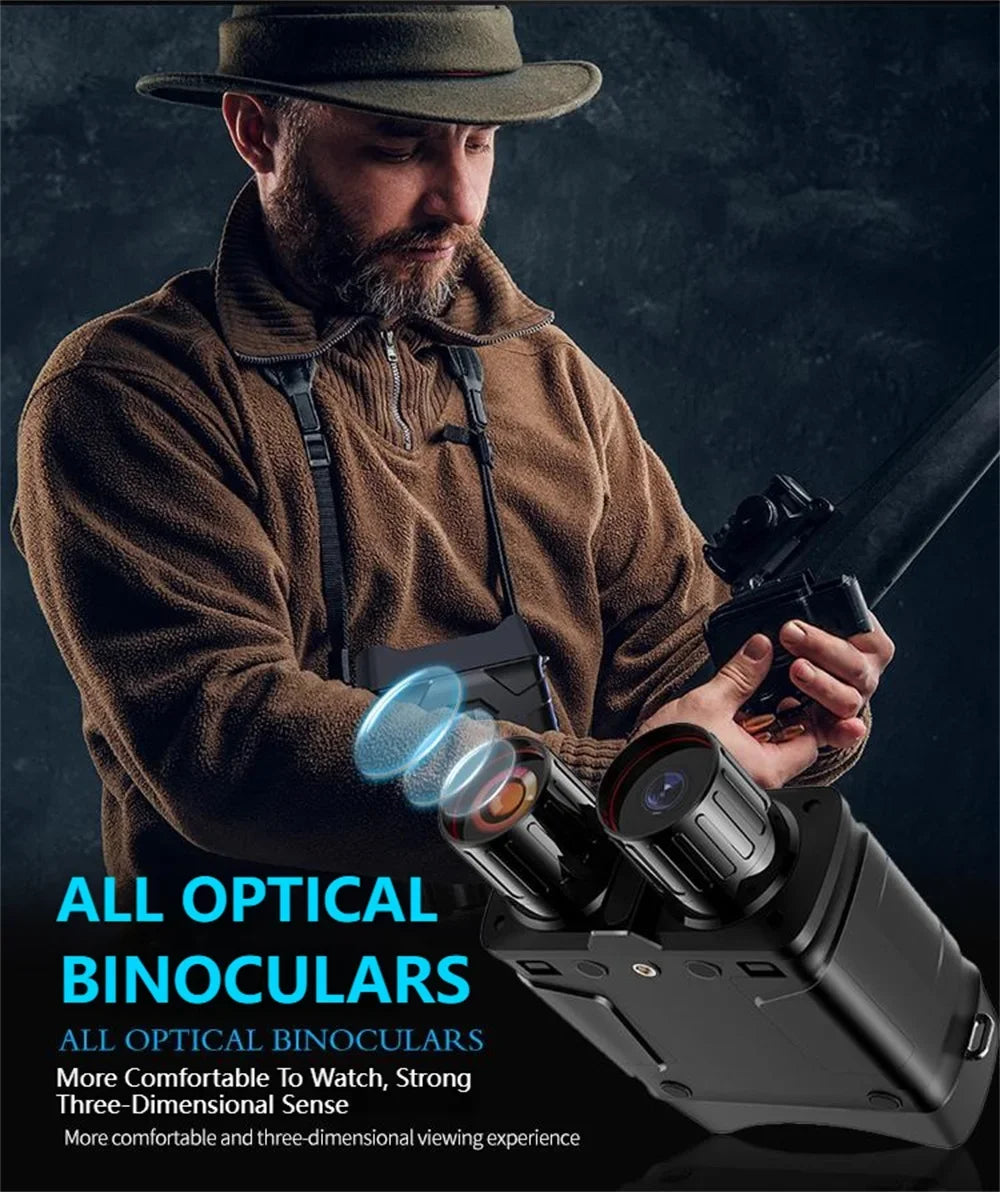 NV016 WiFi Binoculars 5K UHD Night Vision 4Inch Screen 52MP 10X Digital Zoom Low/No Light Vision Telescope for Hunting Camping