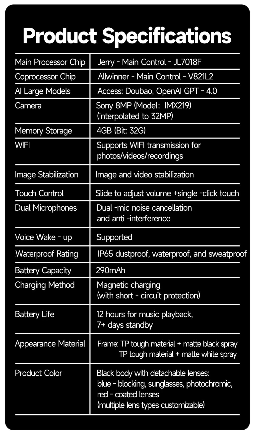 AI Smart Glasses 8K HD Photochromic Multifunction Translate Camera Glasse Bluetooth Call Voice Assistant Music Player Sunglasses