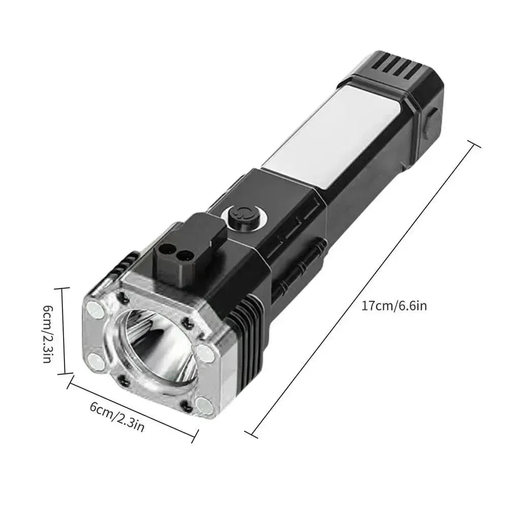 Tactical Flashlight 10000 Lumens - Telescopic Self Defense Baton with Stun Gun & USB-C Fast Charging (IPX7)