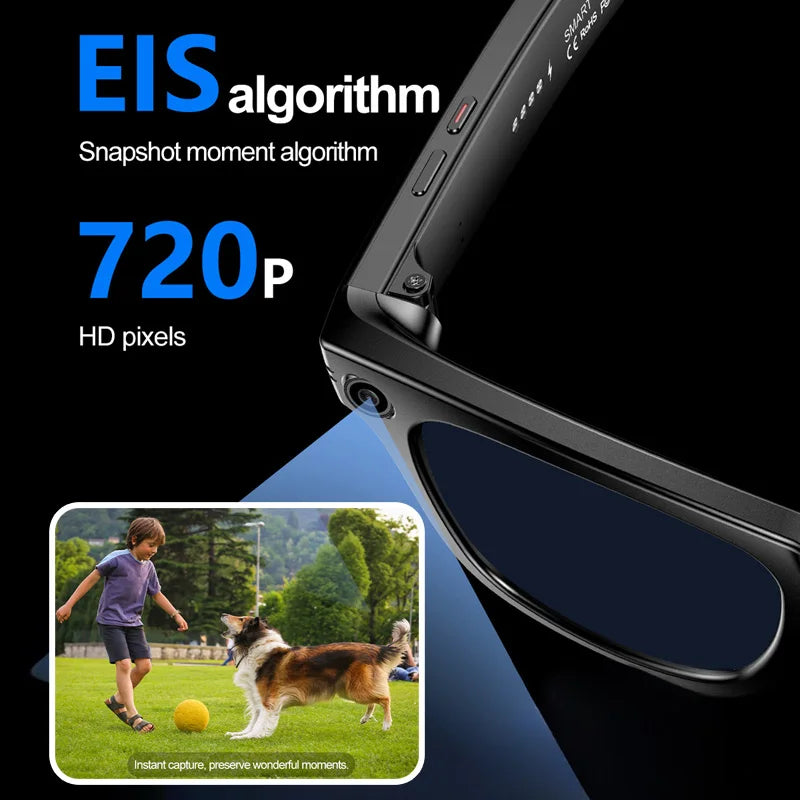 AI Smart Glasses With Camera Photo Sense Bluetooth Music Call Intelligent Recording IP65 Waterproof Bluetooth Glasses