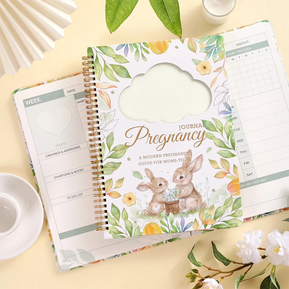 96 Sheets First-Time Mom Pregnancy Journal Memory Book with Weekly Planning & Sonogram Spaces Stickers Thoughtful Gift for Baby