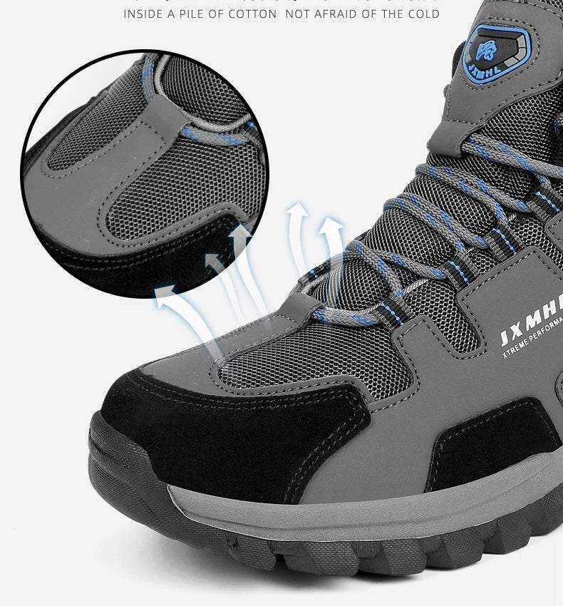 Couple Hiking Shoes Men Mountain Climbing Trekking Boots Women Non-slip Outdoor Work Ankle Boots Unisex Walking High top Boots