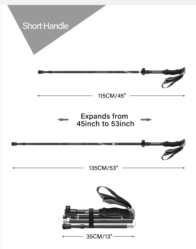 BSWOLF 2Pcs Ultralight Trekking Poles  Walking Sticks Hiking Canes  Folding Aluminum Walking Pole  Nodic Walking Sticks