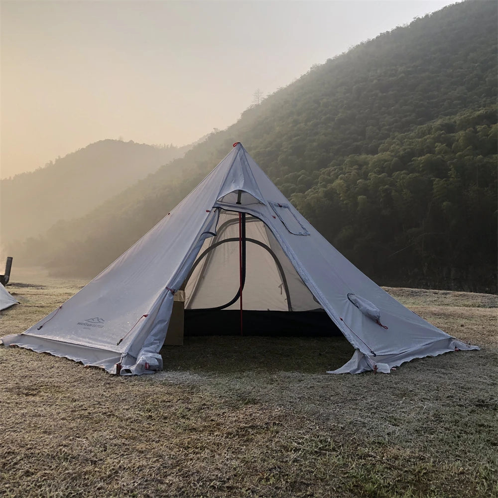 The 2-3 Person Mesh tent,mosquito proof Four three tent,Pyramid firewood stove tent supporting inner tent,Tingxue 320