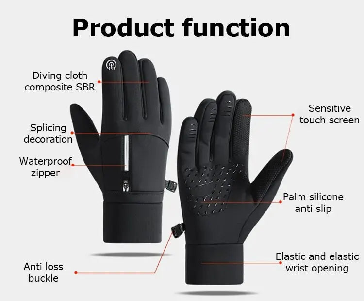 Winter Gloves Waterproof Thermal Sport Glove for Men Women for Running Cycling Driving Ski Hiking Warm Glove for Work