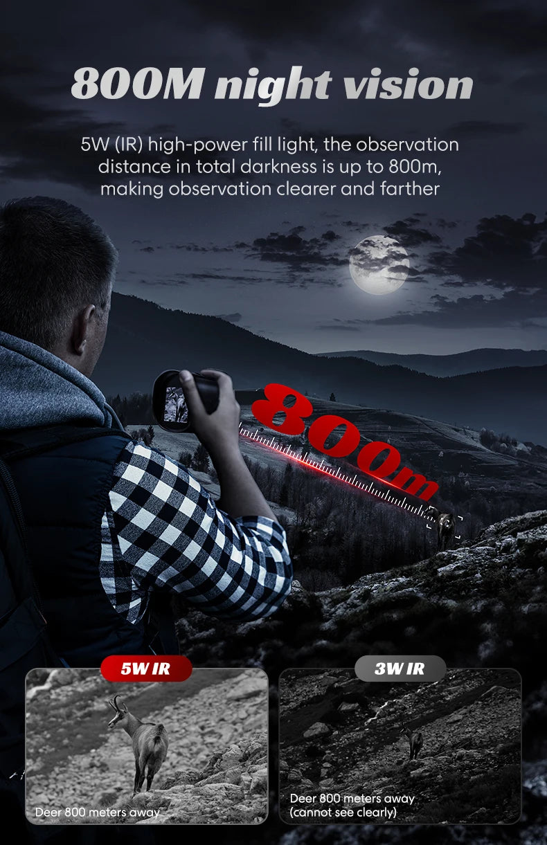 1080P Monocular Infrared Night Vision Device 10X Zoom Day Night Use Photo Video 800M Full Dark Viewing For Hunting Boating