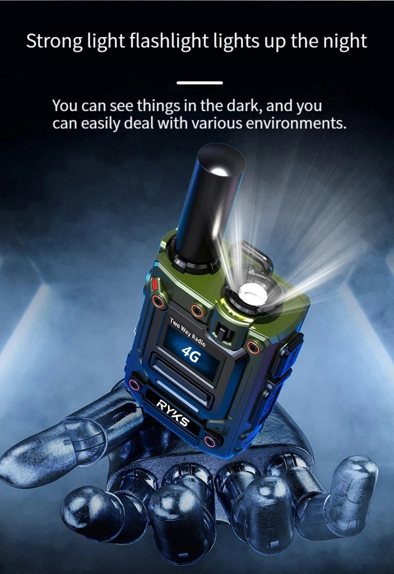 4G Walkie Talkie 5000Km 200 Channels Personalized Names Audio Playback Global Ptt Type C Charger Long Range Ham Two Way Radio