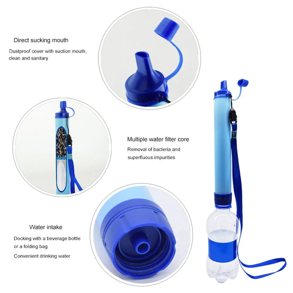Portable Outdoor Water Purifier,Camping Filter Straw,Outdoor Hiking Emergency Survival Water Filter filtration Straws