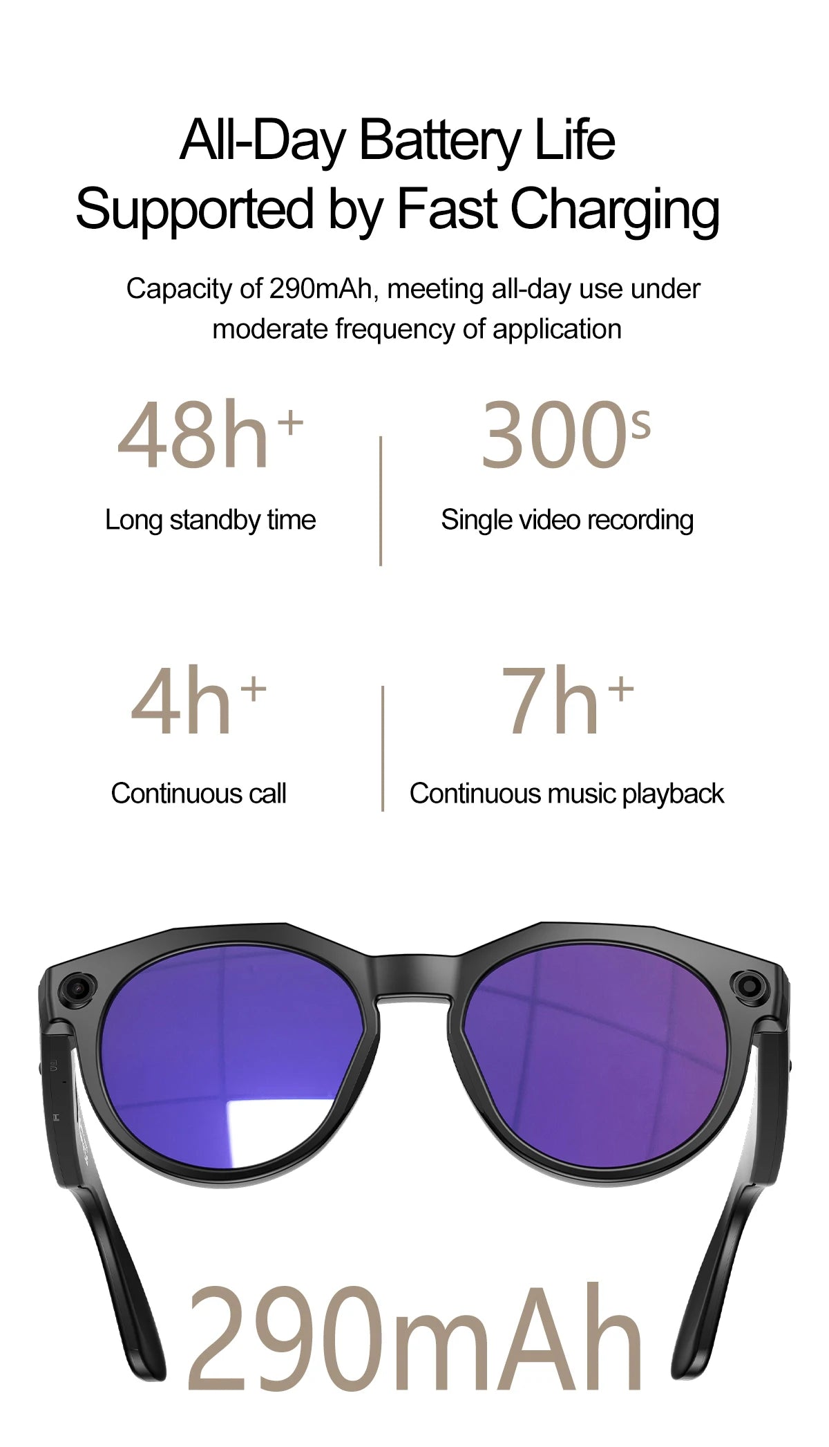 2025 AI Smart Glasses with 8MP Camera Video Recording Translation Sunglasses Bluetooth Call IP66 Waterproof AI Glasses Men Women