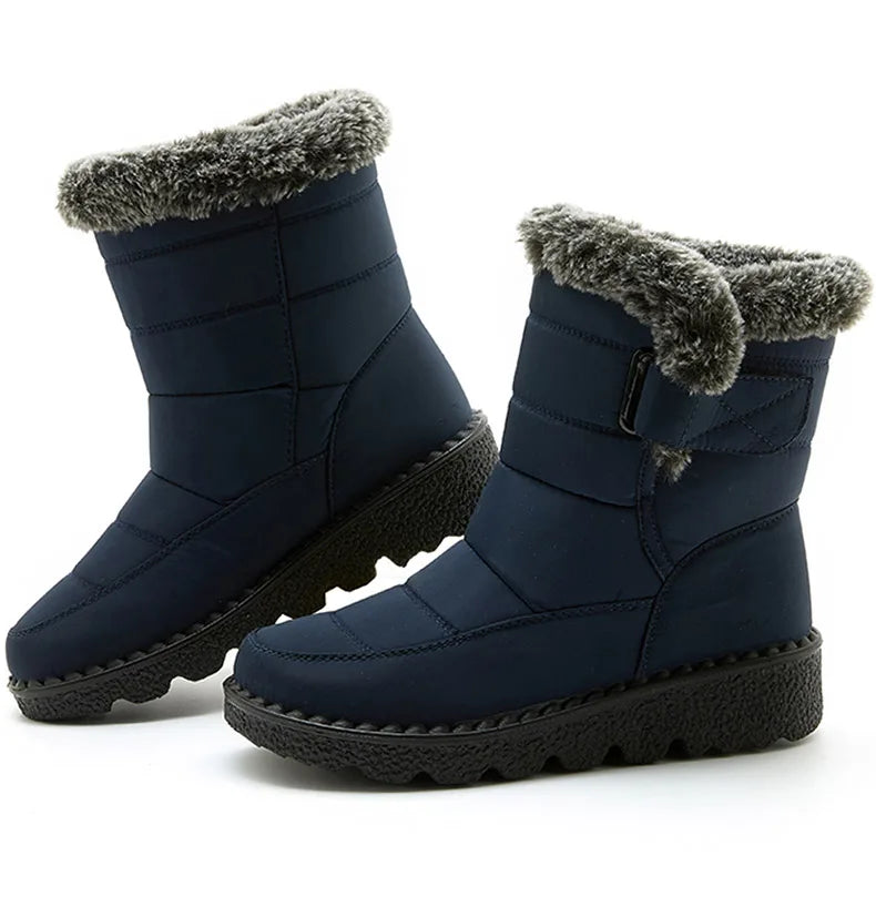 Women's Boots 2025 Trend Winter Shoes For Woman Winter Boots Ankle Low Heels Botas Mujer Waterproof Snow Boots With Fur Shoes