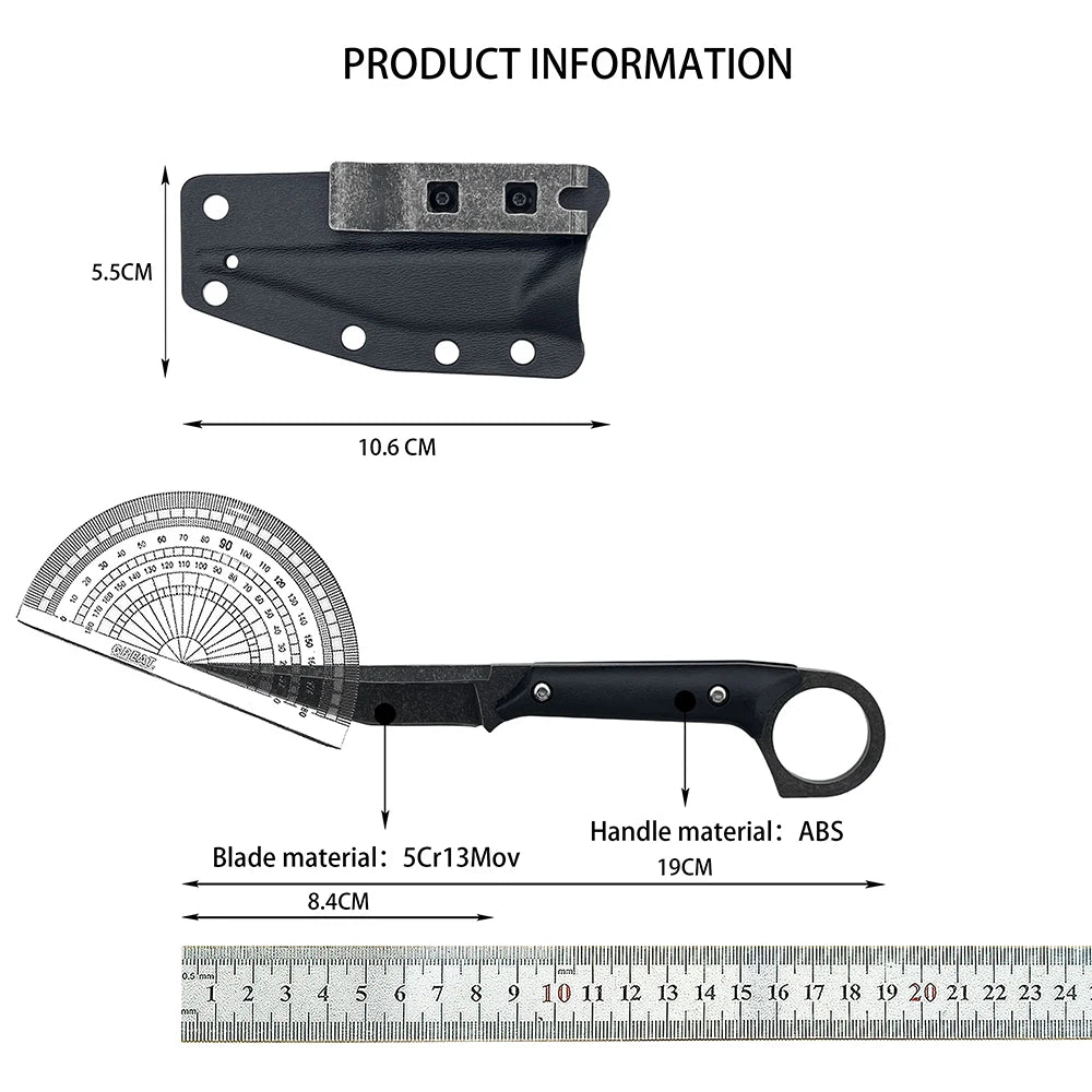 Multi-Purpose Wilderness Survival Adventure Straight Knife Portable Outdoor Camping Hunting Self Defense Utility Pocket Knife