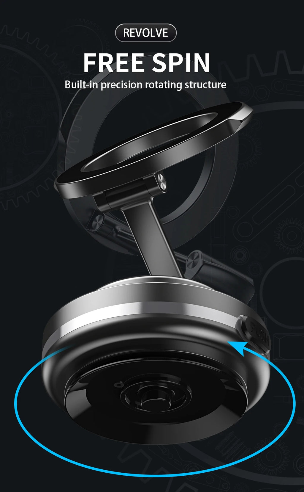 Strong Magnetic Suction Phone Holder, Foldable Design, 360° Adjustable Vacuum Mount for Car, Desk, Bathroom, Universal Use