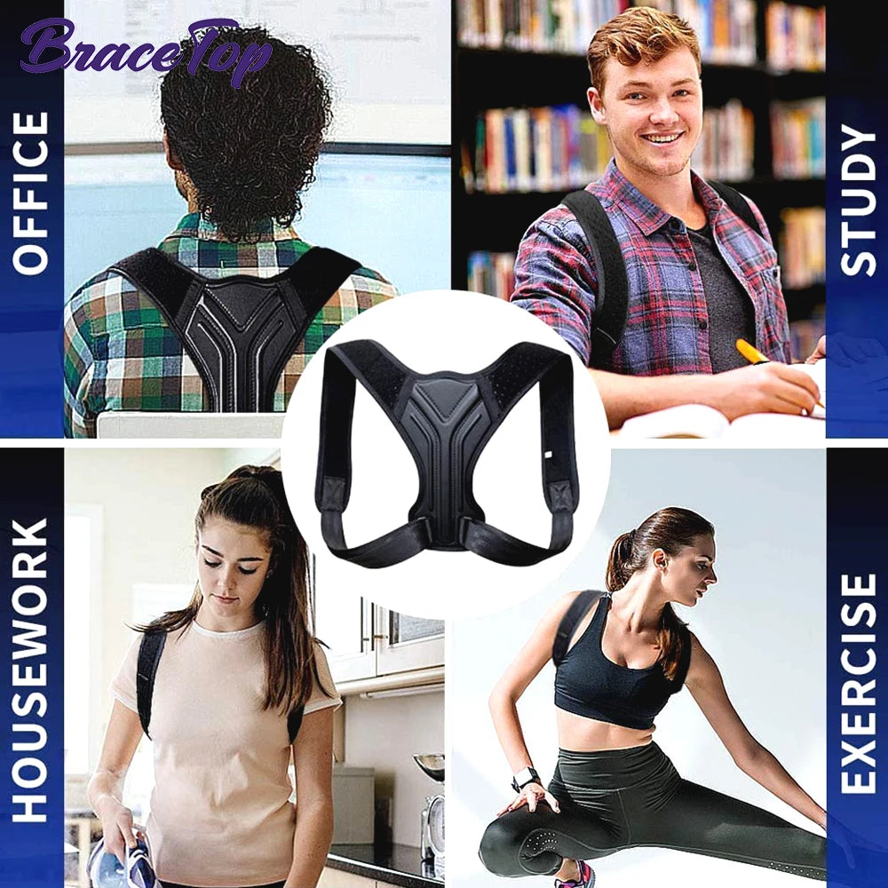 WOMENS Adjustable Back Shoulder Posture Corrector Belt Clavicle Spine Support Reshape Your Body Home Office Sport Upper Back Neck Brace