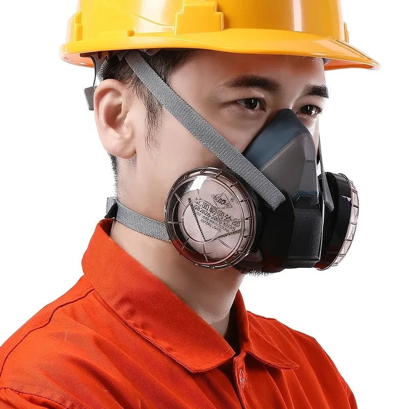 6502 Dust Mask Half Face Dual Cotton Filters Dust Pollen Filtering For Polishing Pm2.5 Safety Protection Silica Gel Respirator