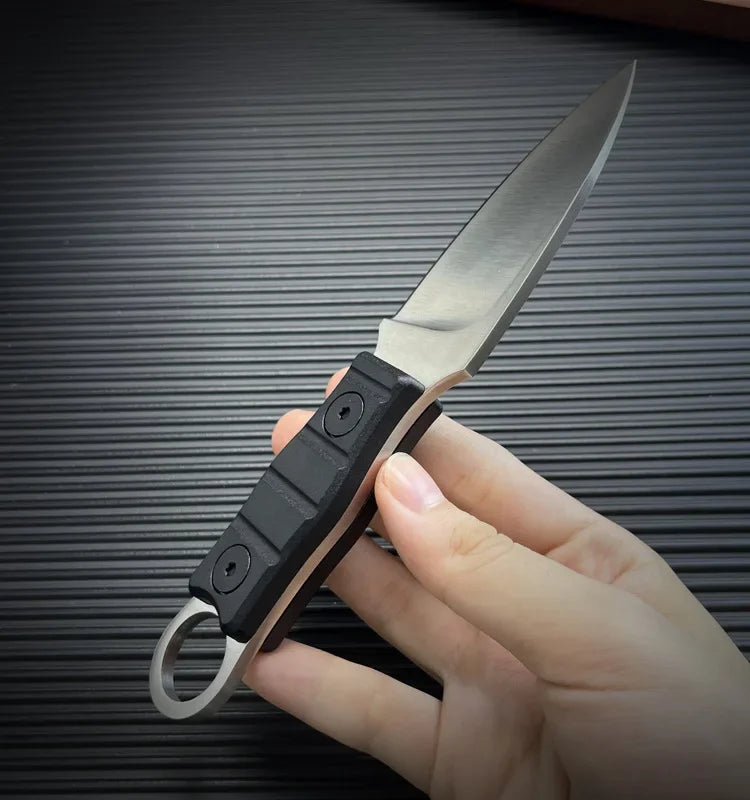 Camping Adventure Portable Straight Knife with K-sheath Outdoor EDC High Hardness Survival Knife for Outdoor Activities