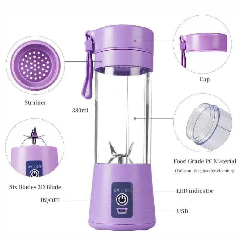 Portable Electric Blender Handheld Juice Mixer Portable Juicing Cup for Making Milkshakes and Smoothies