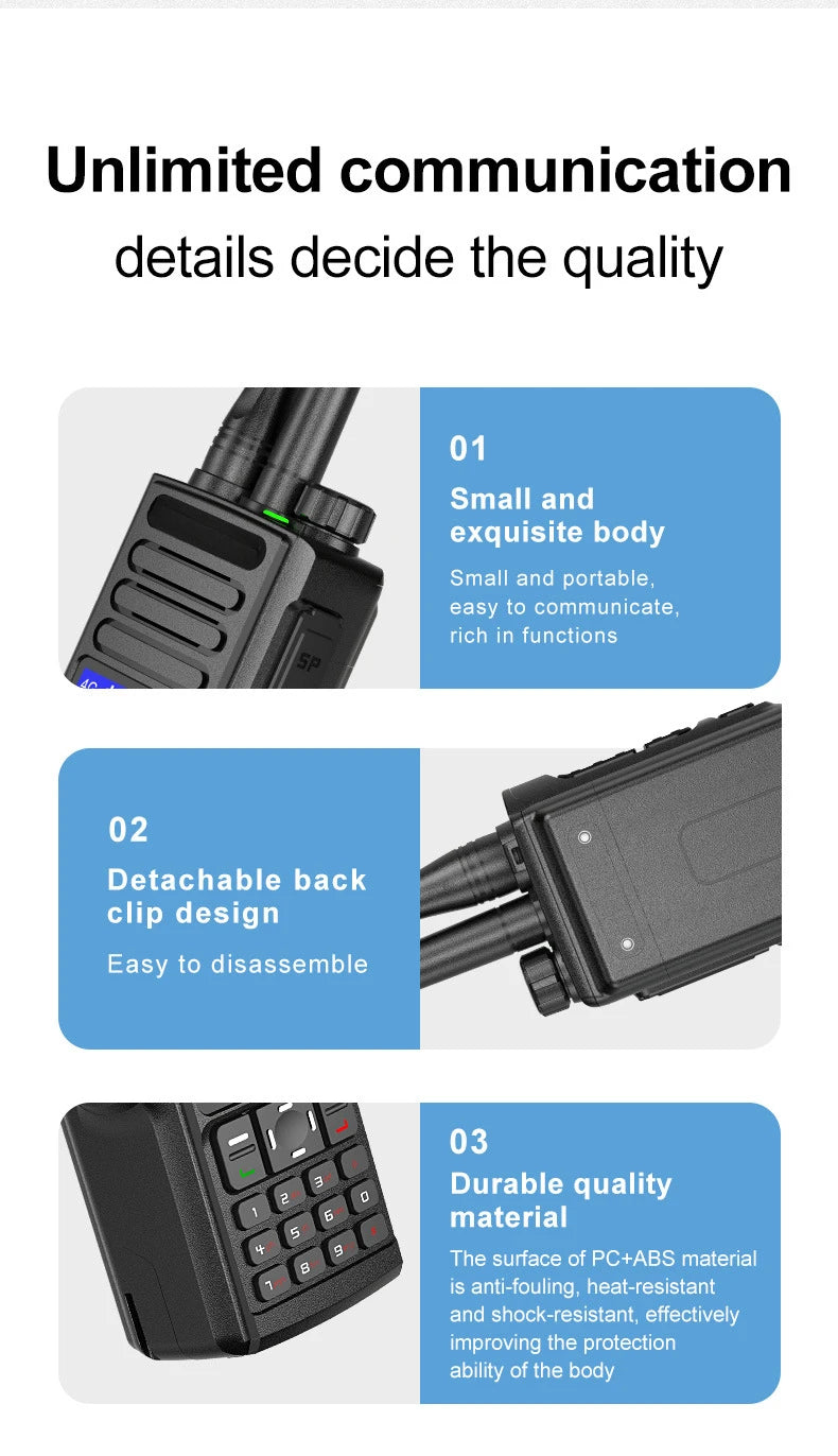 4G Digital Walkie Talkie, Dual Mode, Analog, High Power, 10W Cross-border, unlimited Distance