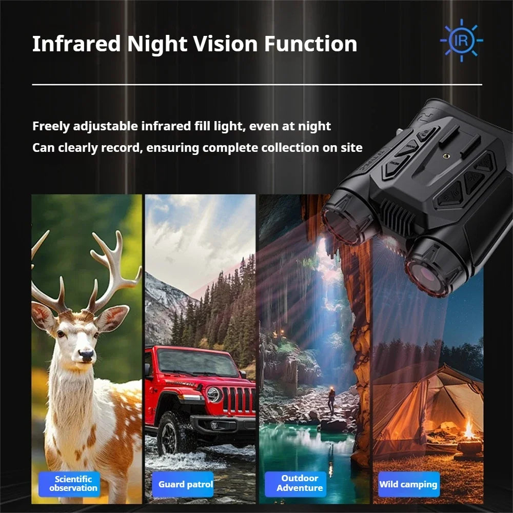 NVC800 Head-Mounted Infrared Night Vision Binoculars 4K UHD WIFI Digital Telescope Camera for Hunting Camping with 16X Zoom 48MP