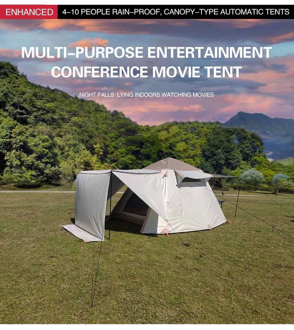 New Design Pop up Tent 5-8 Persons Easy Setup in 3 Seconds Camping Tent with Porch Automatic Folding Waterproof Tent