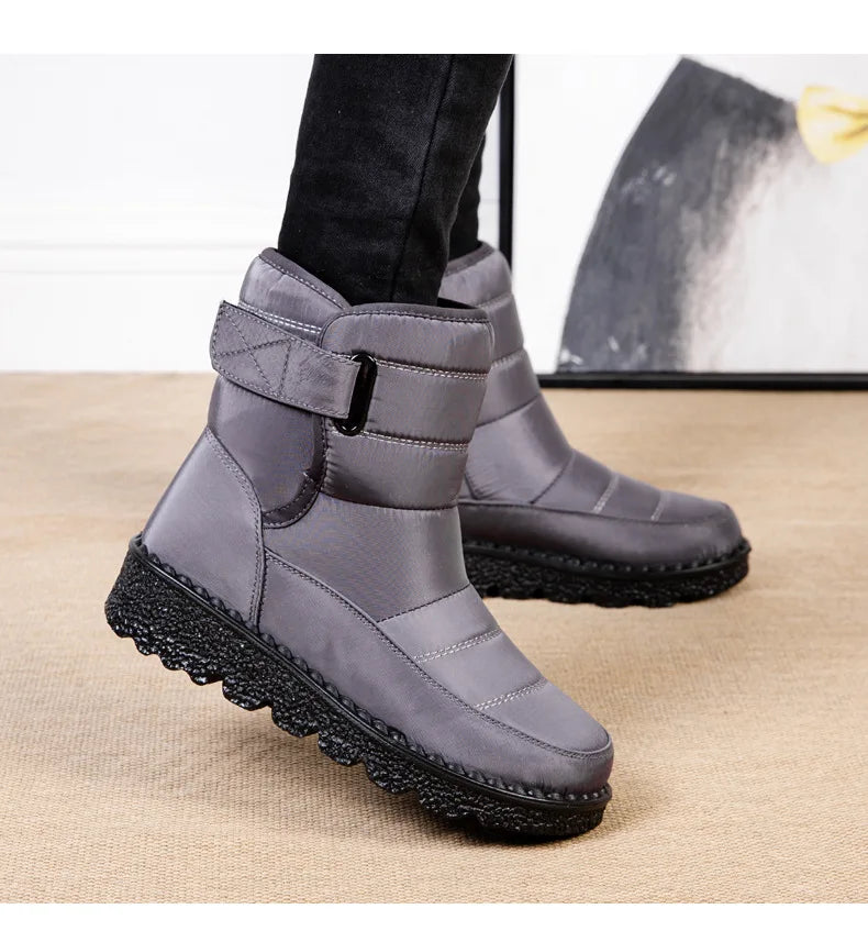 Women Boots 2025 Winter Warm Woman Waterproof Snow Boots Winter Warm Fur Botas Mujer Cotton shoes Black Ankle Boots For Women