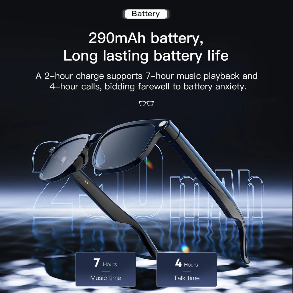 AI Smart Glasses 8MP Camera Video Recording ChatGPT Music Play Headphone Bluetooth Men Women Gifts Fashionable Glasses  2025