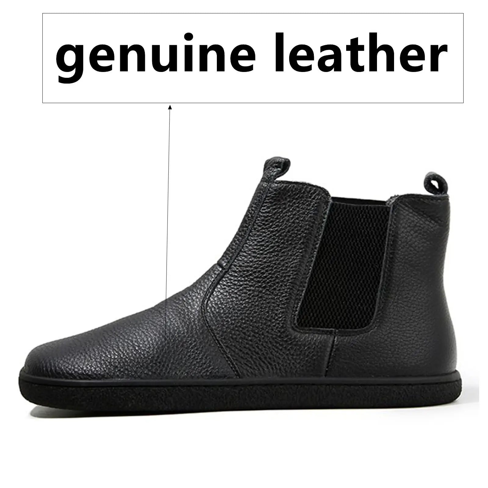 Barefoot Leather Boots With Wool Linning Inside For Women  man Zero Drop Wider Toes Box
