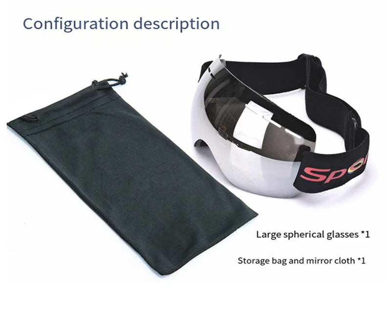 Ski Goggles Winter Snow Sports Goggles Double Layers Anti-Fog Outdoor Snow Snowboard Glasses for Men Women Protection Ski Mask