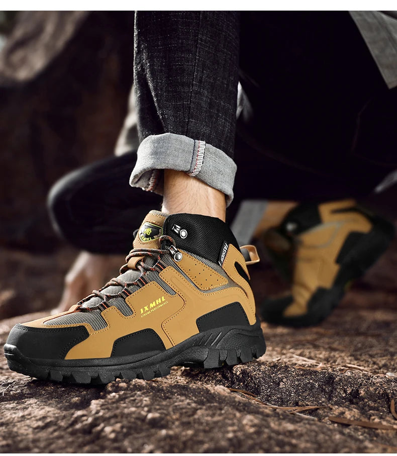 Couple Hiking Shoes Men Mountain Climbing Trekking Boots Women Non-slip Outdoor Work Ankle Boots Unisex Walking High top Boots