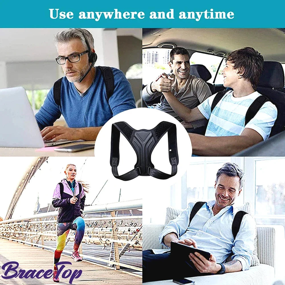 WOMENS Adjustable Back Shoulder Posture Corrector Belt Clavicle Spine Support Reshape Your Body Home Office Sport Upper Back Neck Brace