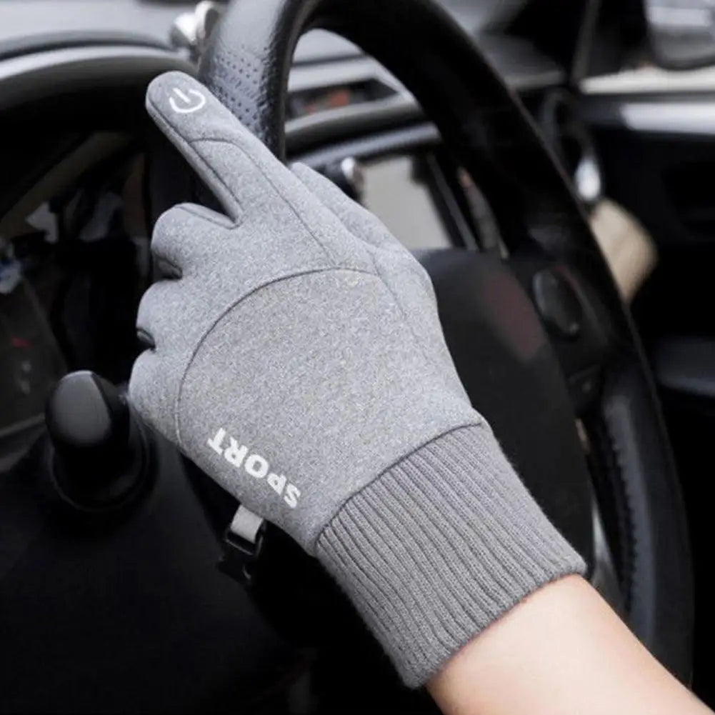1 Pair Waterproof Winter Gloves Thermal Fleece Lining Windproof Anti Slip Touchscreen For Cycling Skiing Hiking Outdoor Sports