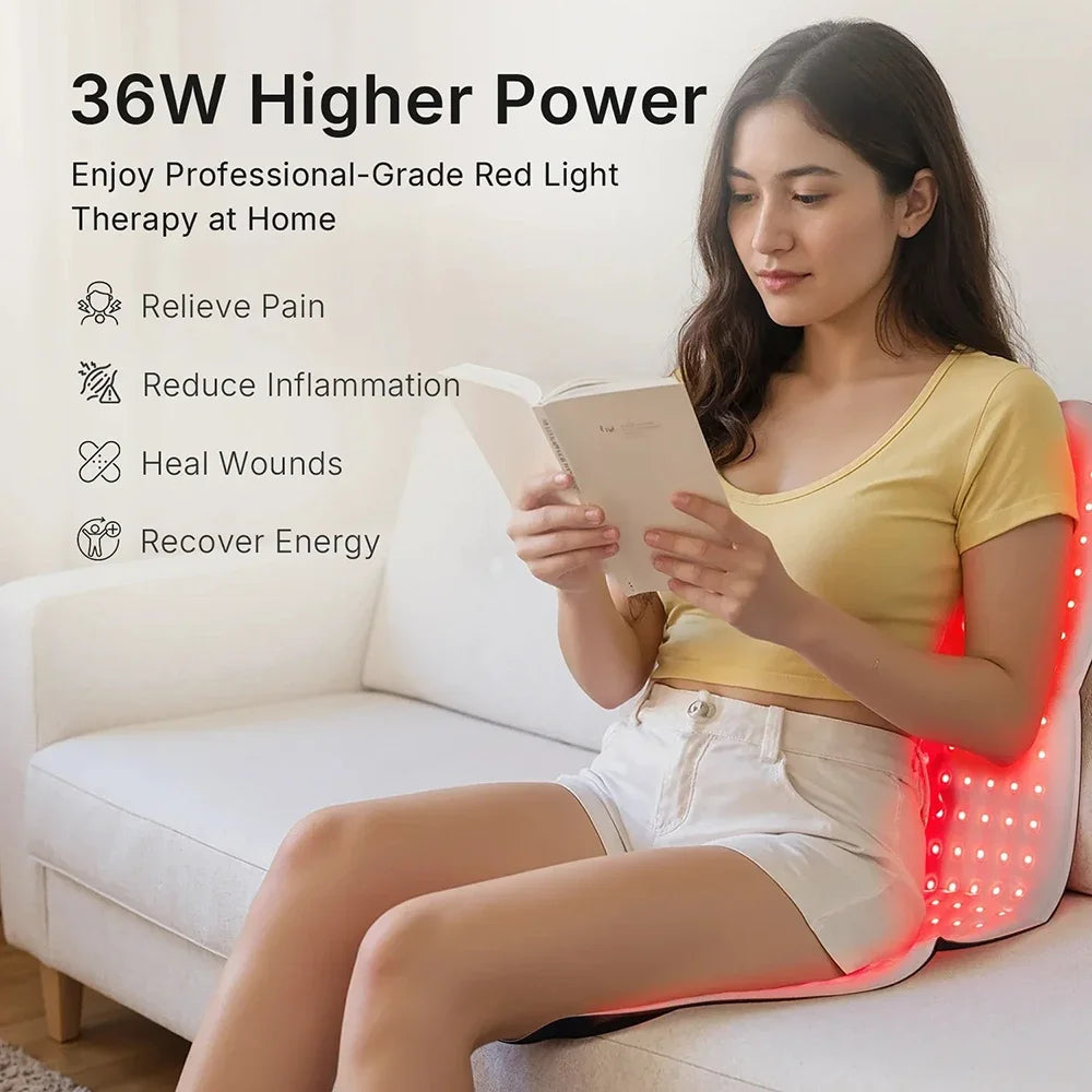 Red Light Therapy Pad 660nm 850nm for Whole Body Relief, Large 30x12inch Mat with Timer - L7 Tri-Chip Near Infrared Light