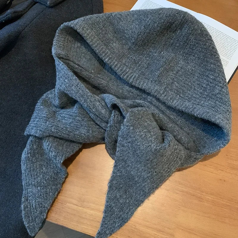 winter warm Balaclava Bonnet Women Beanies Hat Scarf One-piece Thickened Warm Neck Protection Winter Outdoor Thermal Scarf Hood