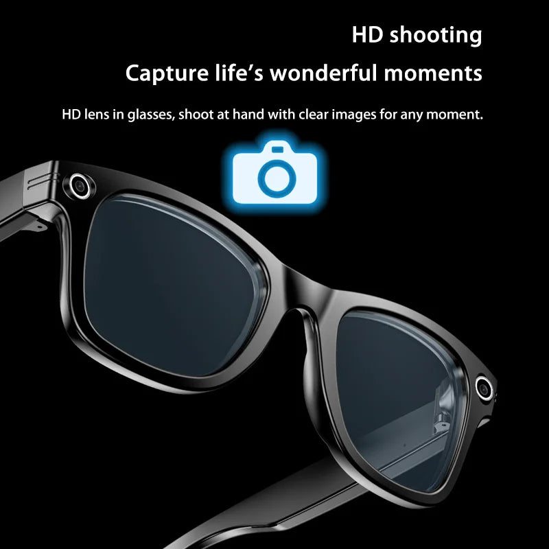 AI Smart Glasses With Camera Photo Sense Bluetooth Music Call Intelligent Recording IP65 Waterproof Bluetooth Glasses