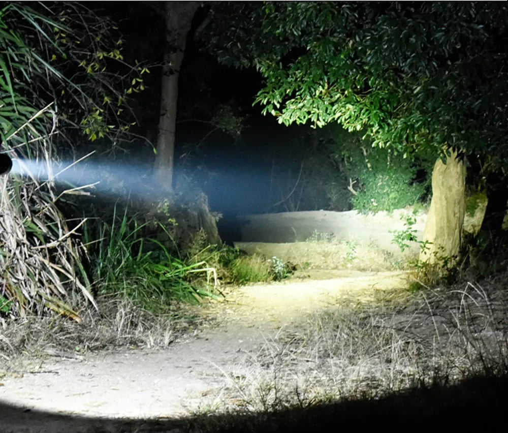 LED Tactical Hunting Flashlight USB Rechargeable Waterproof Torch Lamp Professional Shooting Night Scout Lights Set