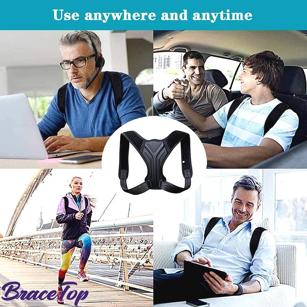WOMENS Adjustable Back Shoulder Posture Corrector Belt Clavicle Spine Support Reshape Your Body Home Office Sport Upper Back Neck Brace