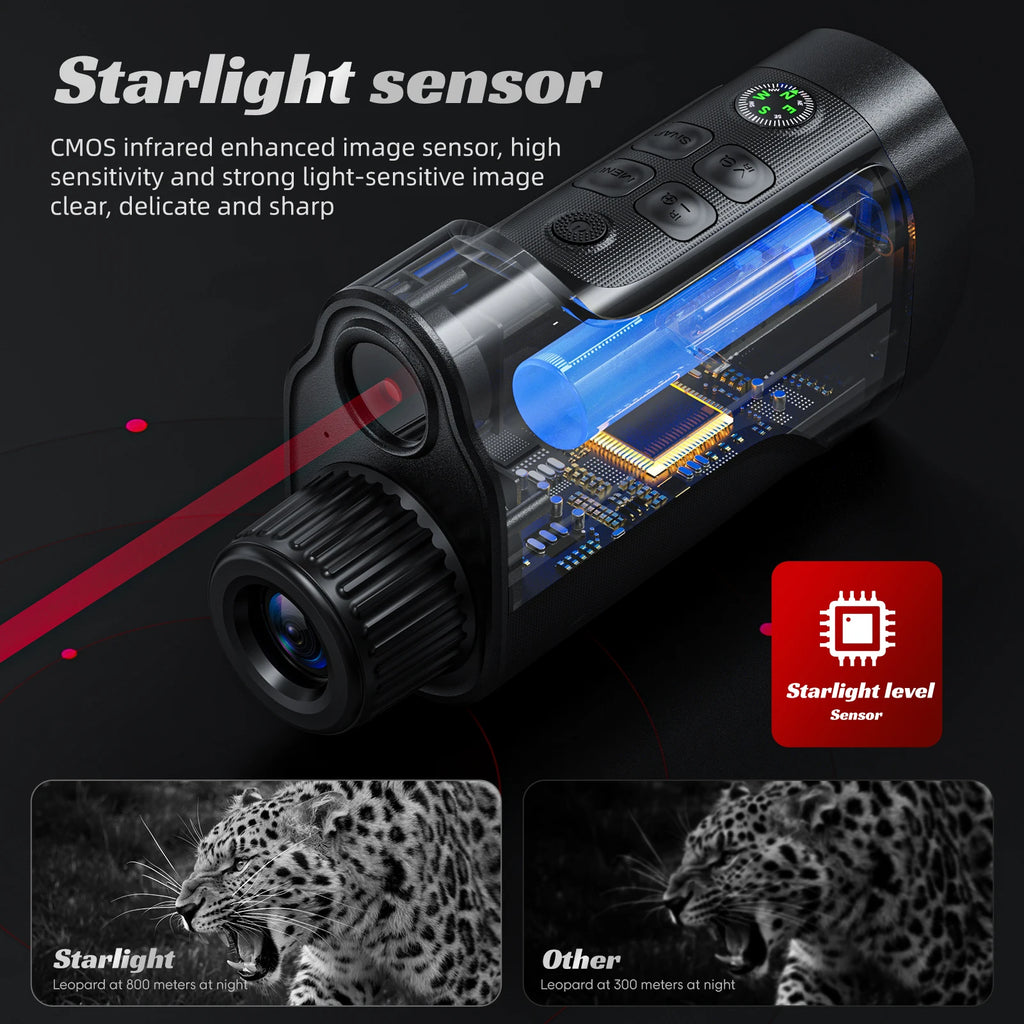 1080P Monocular Infrared Night Vision Device 10X Zoom Day Night Use Photo Video 800M Full Dark Viewing For Hunting Boating