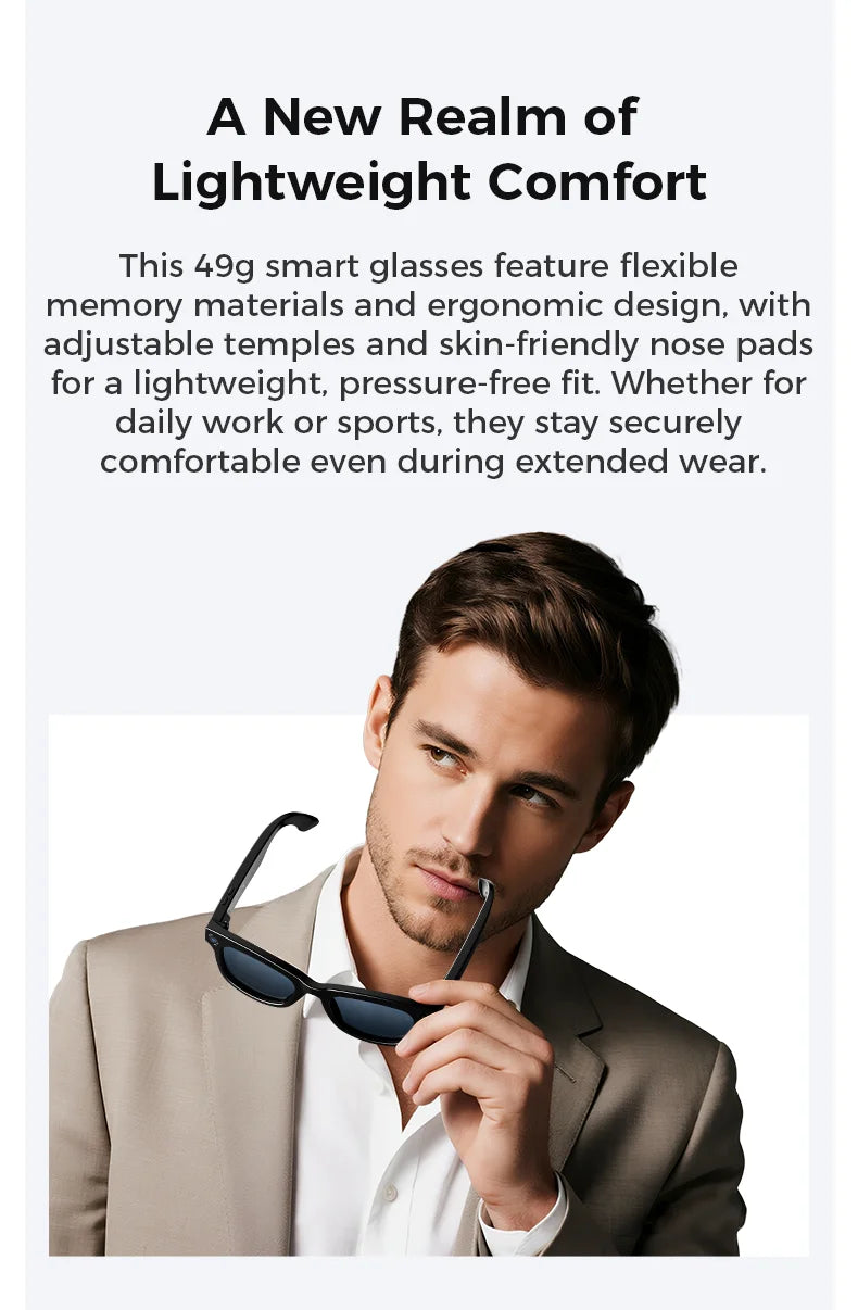 Ai Smart Glasses With 800w High-definition Camera, 4G Memory,Bluetooth Headphones,call,Music,Photo Shooting,Video Recording