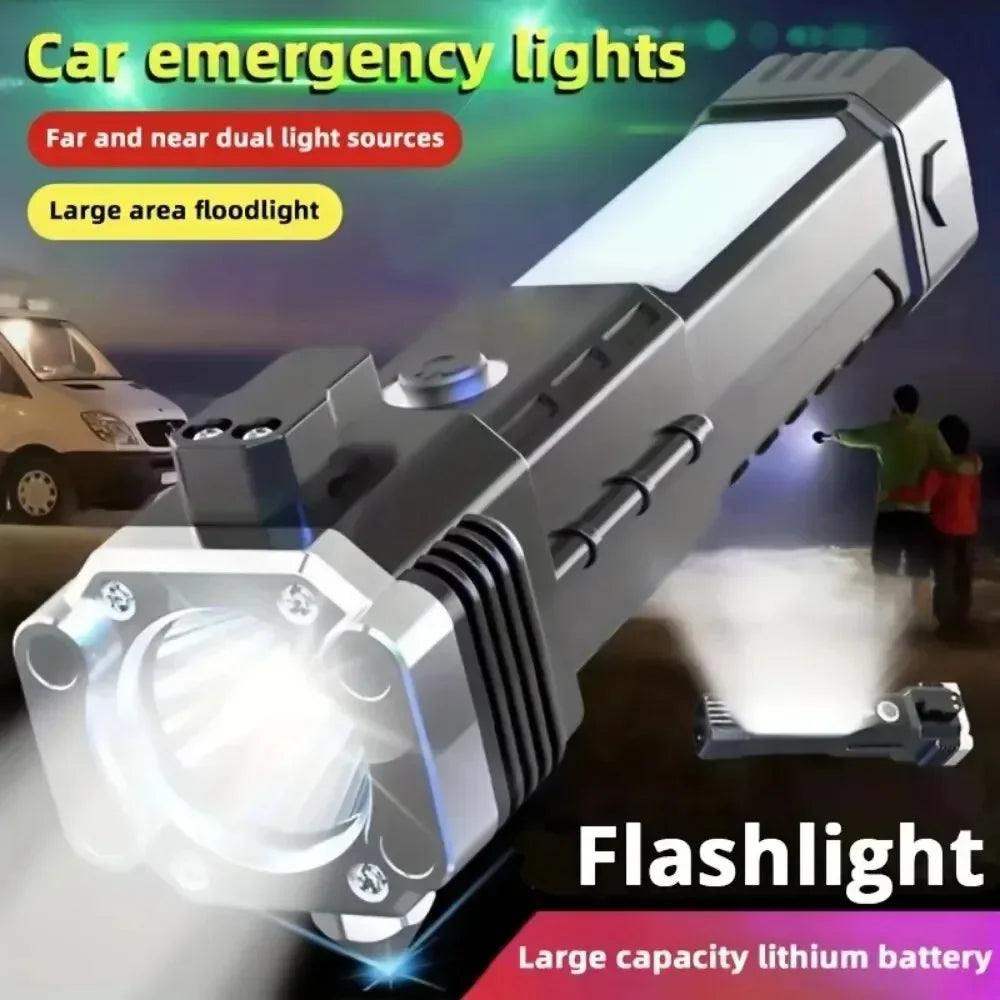 Tactical Flashlight 10000 Lumens - Telescopic Self Defense Baton with Stun Gun & USB-C Fast Charging (IPX7)