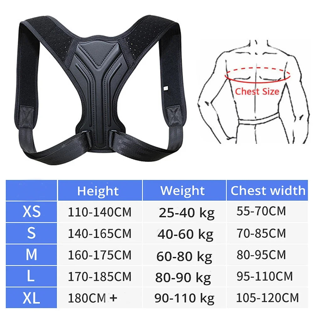 WOMENS Adjustable Back Shoulder Posture Corrector Belt Clavicle Spine Support Reshape Your Body Home Office Sport Upper Back Neck Brace