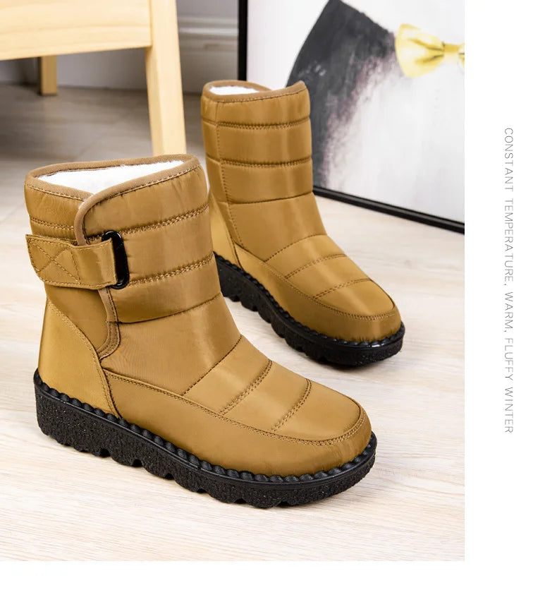 Women Boots 2025 Winter Warm Woman Waterproof Snow Boots Winter Warm Fur Botas Mujer Cotton shoes Black Ankle Boots For Women