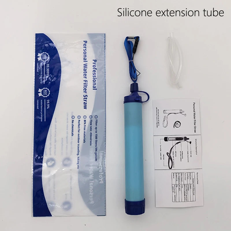 Outdoor Mini Water Filter Straw Camping Purification Portable Hiking Water Purifier for Survival or Emergency Supplies