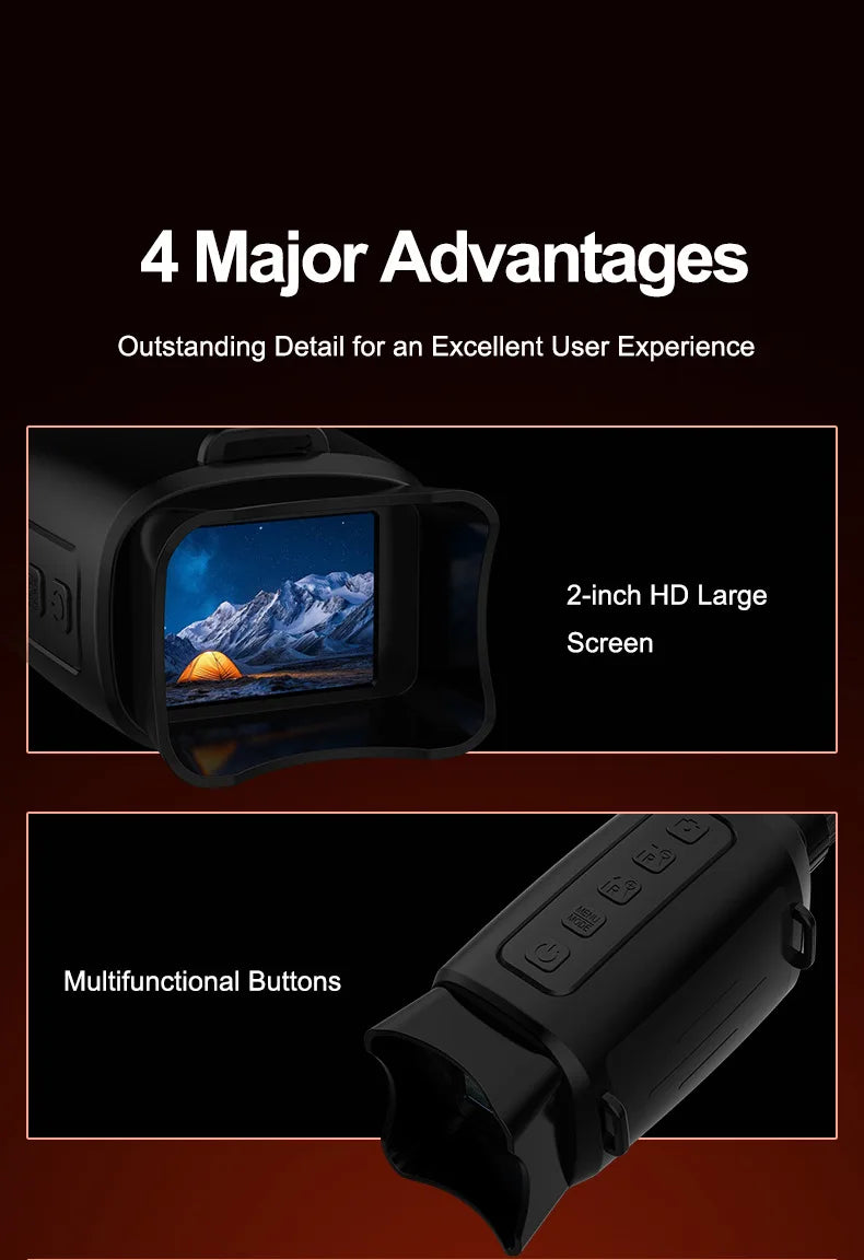 16X HD Digital Night Vision Monocular - 200M Viewing Range, IR Infrared, Photo Capture, for Hunting Outdoor Surveillance