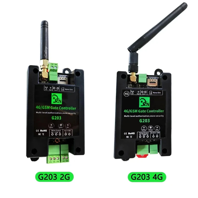 LTE 4G Communication G203 Relay Switch Remote Access Controller Wifi GSM Gate Opener Relay Switch by Free Phone Call and SMS