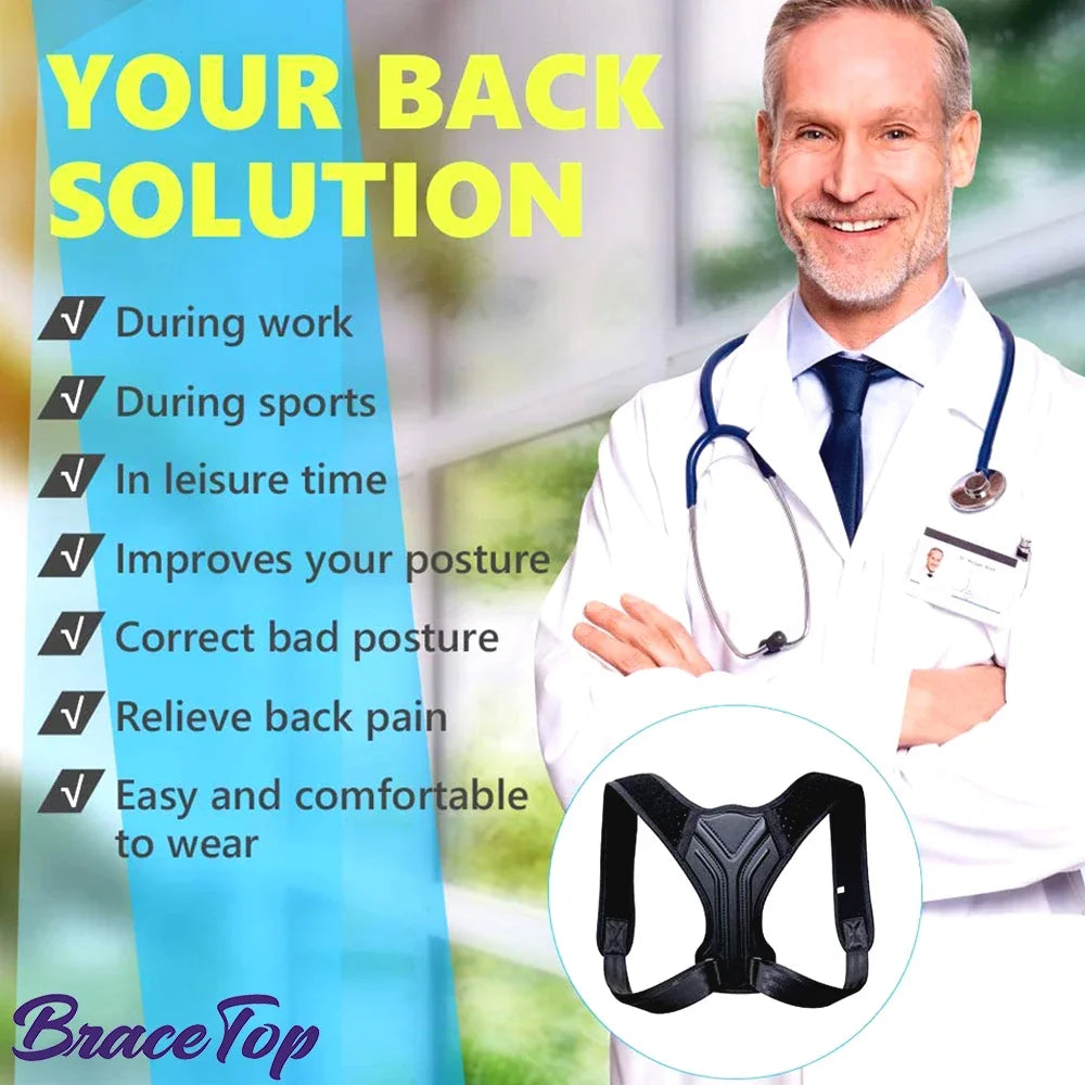 WOMENS Adjustable Back Shoulder Posture Corrector Belt Clavicle Spine Support Reshape Your Body Home Office Sport Upper Back Neck Brace