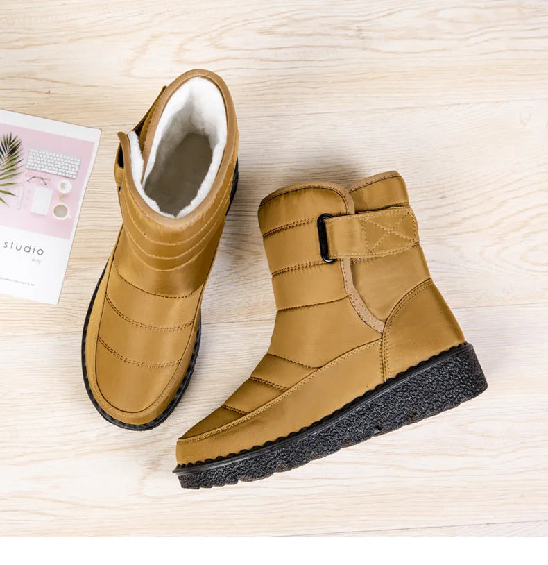 Women Boots 2025 Winter Warm Woman Waterproof Snow Boots Winter Warm Fur Botas Mujer Cotton shoes Black Ankle Boots For Women