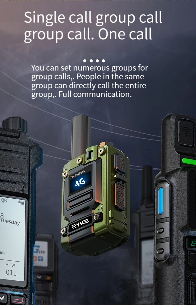 4G Walkie Talkie 5000Km 200 Channels Personalized Names Audio Playback Global Ptt Type C Charger Long Range Ham Two Way Radio