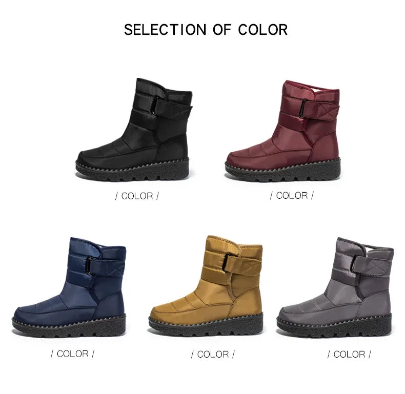 Women Boots 2025 Winter Warm Woman Waterproof Snow Boots Winter Warm Fur Botas Mujer Cotton shoes Black Ankle Boots For Women